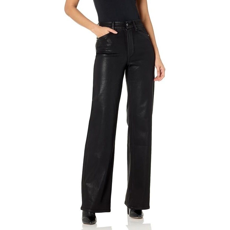 Paige X Anthro Sasha Faux Leather Wide Leg Pants In Black Size 26 Minimalist